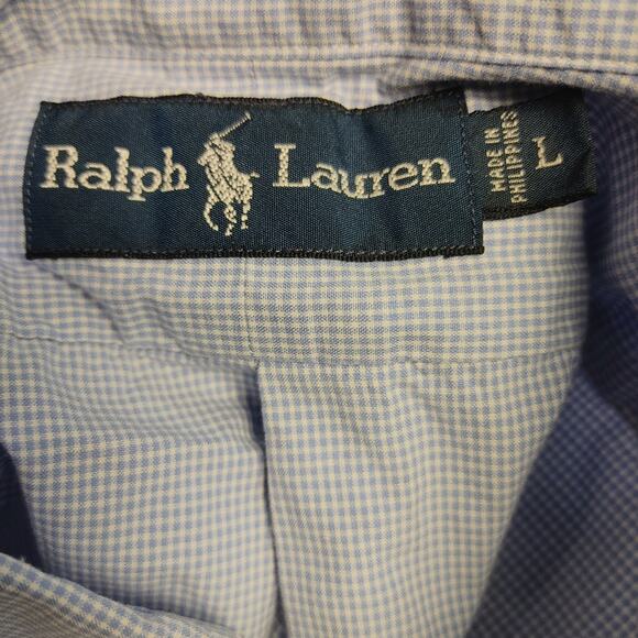 Ralph Lauren Men's LG Grey/White Checker Plaid Short Sleeve Polo T-Shirt - Picture 3 of 3